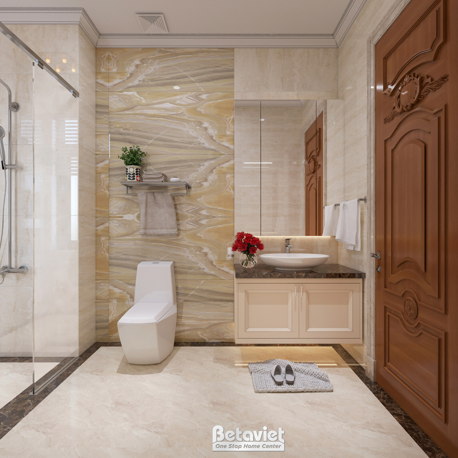 Nội thất phòng tắm biệt thự tân cổ điển KT22064 – góc nhìn 8