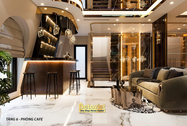 Thiết kế nội thất sảnh cà phê Art Deco NT21194D