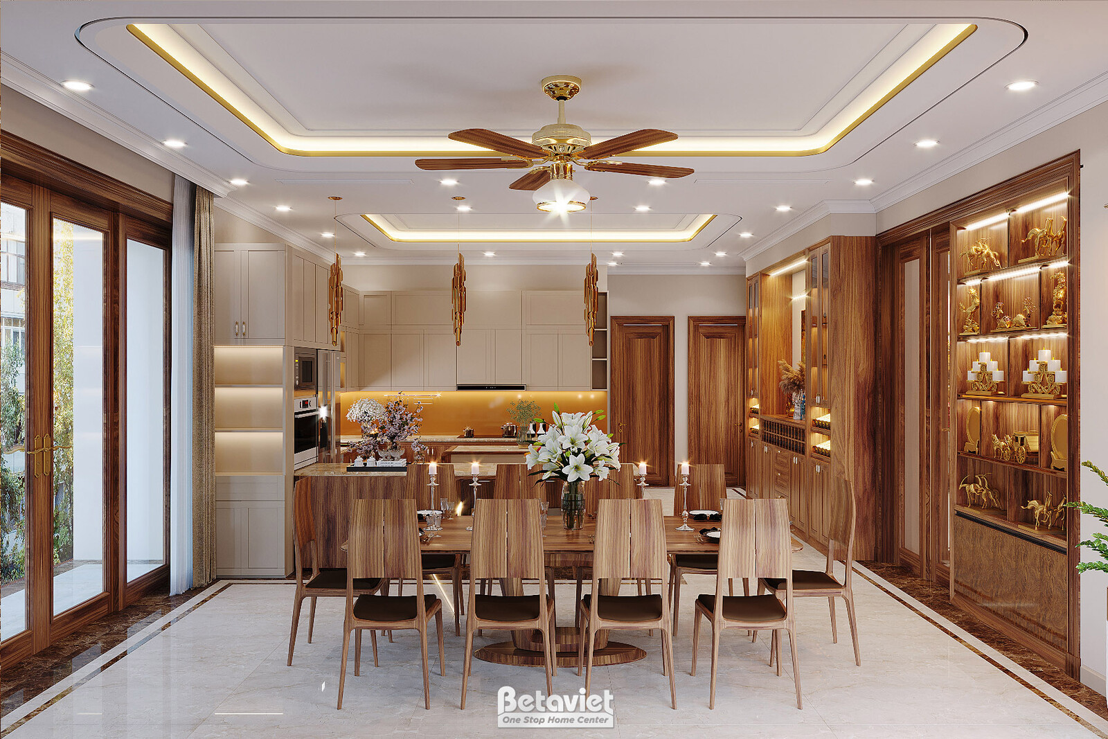 Nội thất phòng ăn biệt thự hiện đại NT23013 – góc nhìn 2