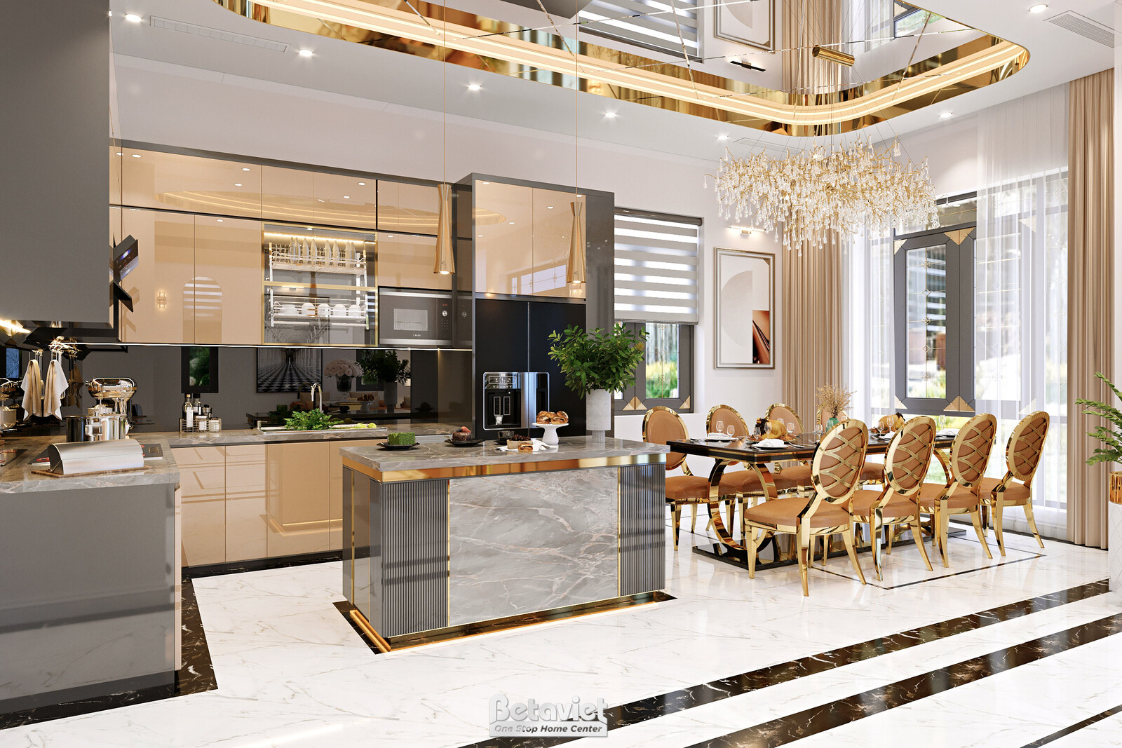 Nội thất phòng ăn biệt thự hiện đại KT23068 – góc nhìn 5