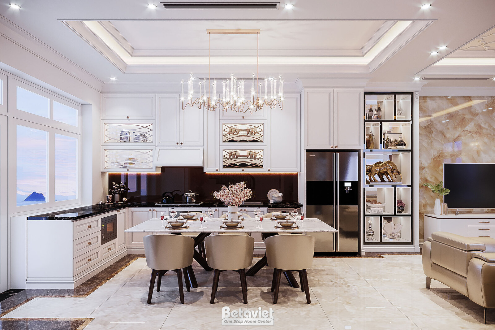 Nội thất phòng ăn biệt thự hiện đại NT21017 – góc nhìn 2