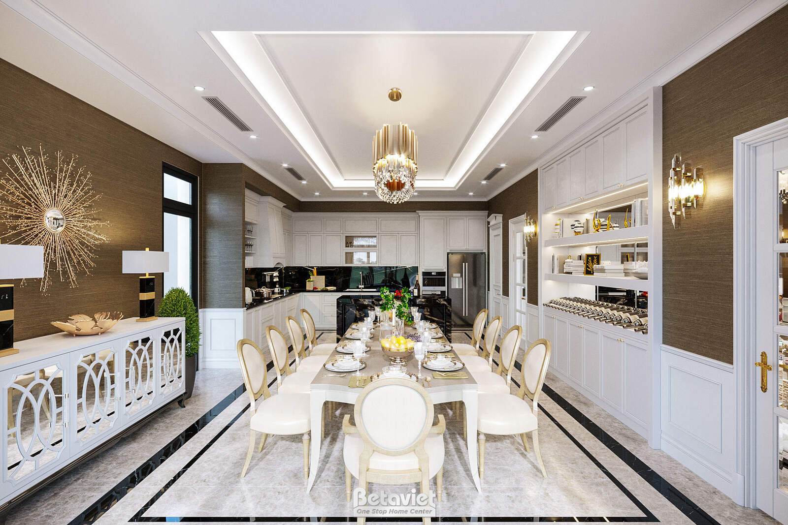 Nội thất phòng bếp biệt thự chistopher NT20063 – góc nhìn 3