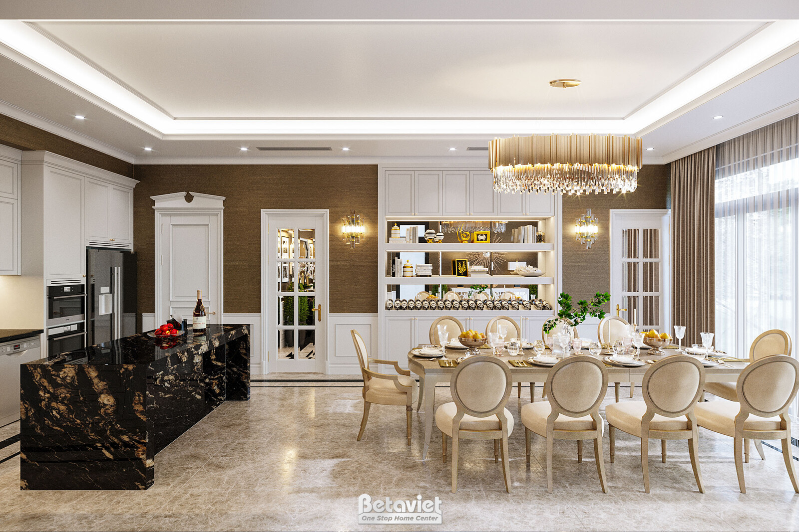 Nội thất phòng bếp biệt thự chistopher NT20063 – góc nhìn 4