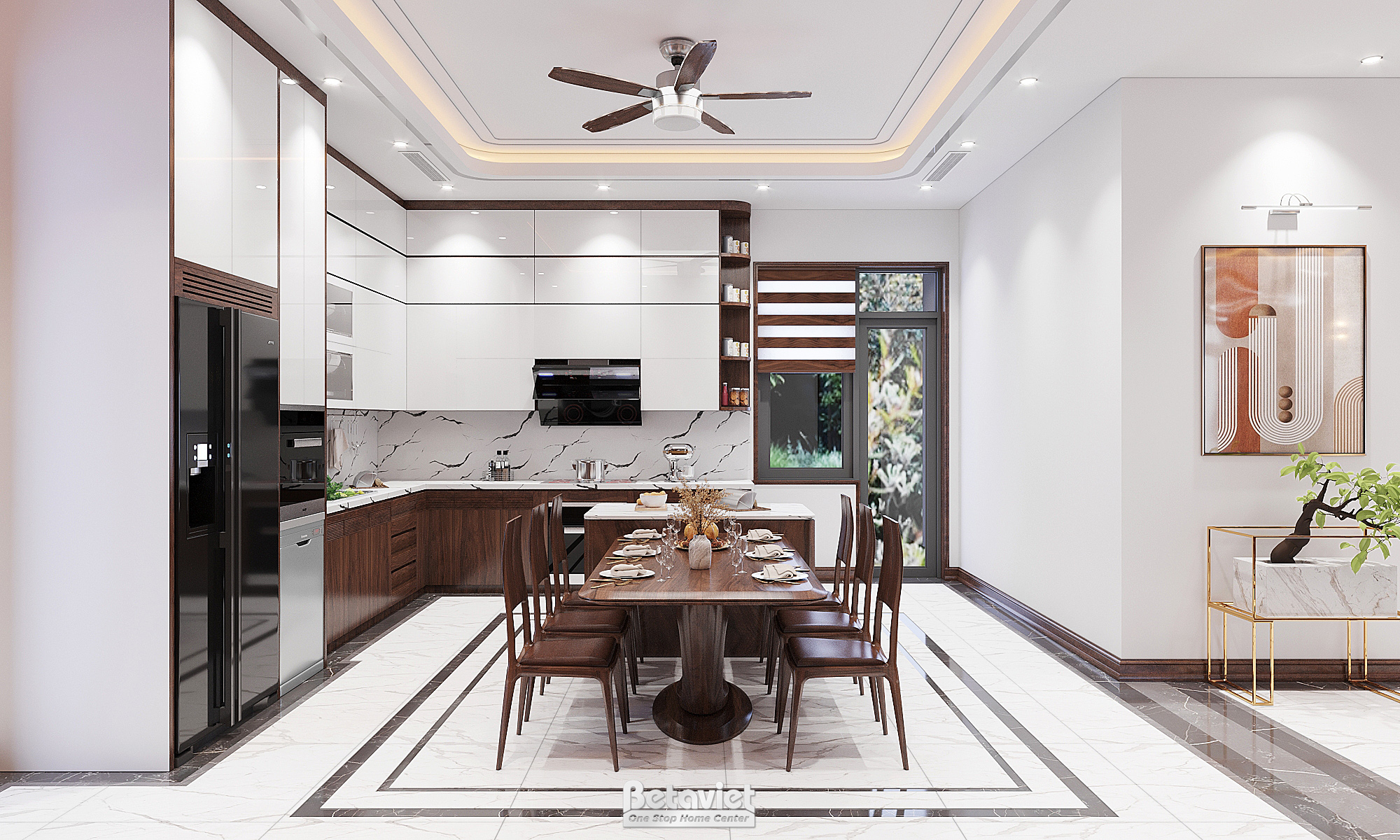 Thiết kế phòng bếp hiện đại tại Hòa Bình NT21156