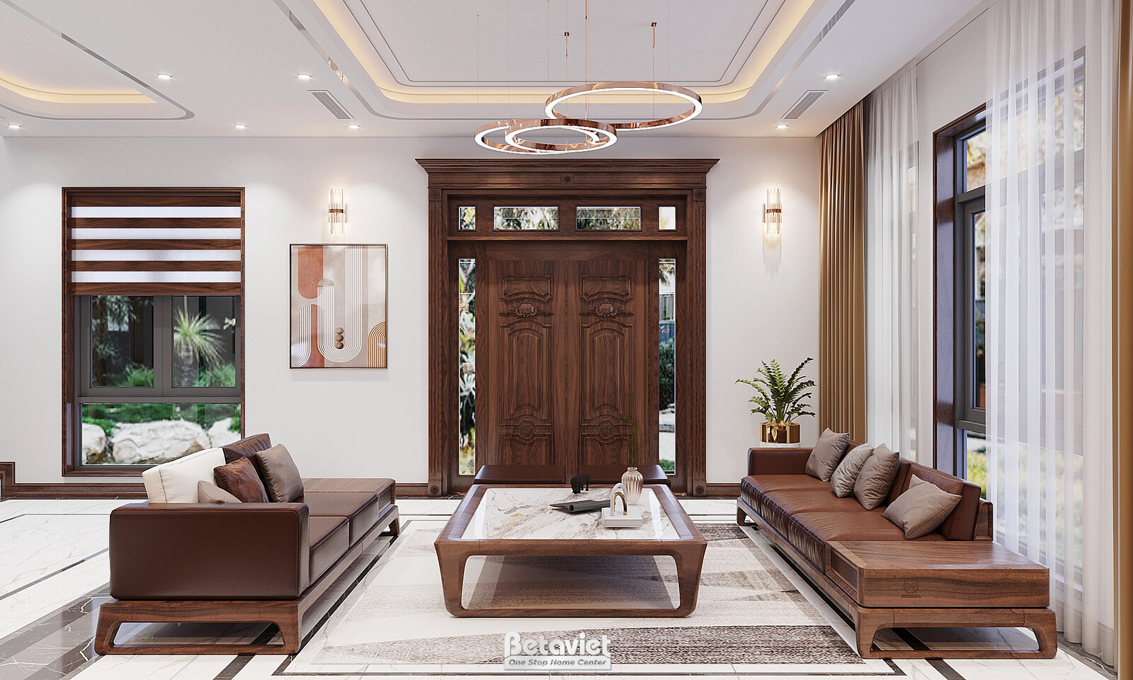 Nội thất phòng khách biệt thự hiện đại NT21156 – góc nhìn 5