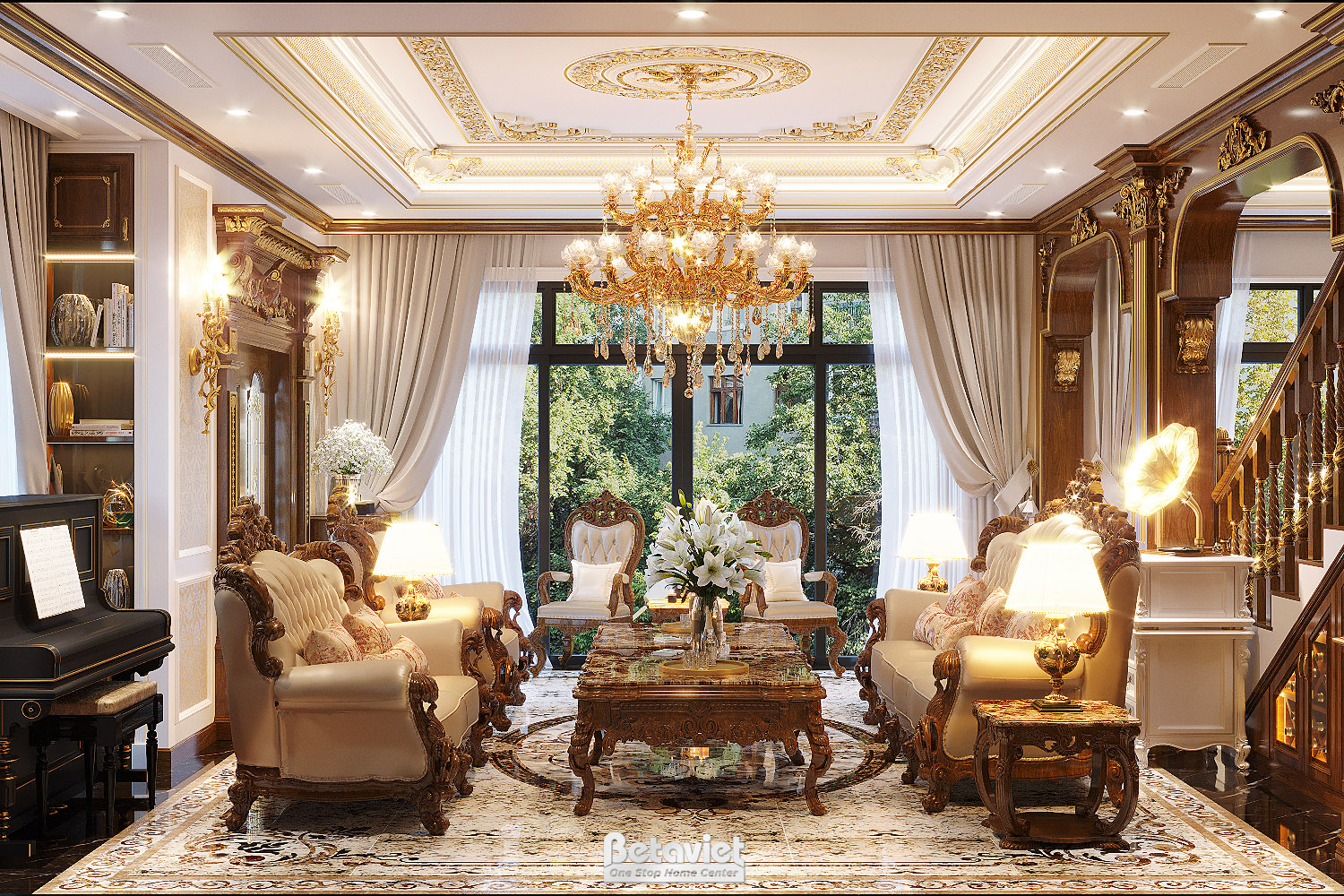 Thiết kế nội thất biệt thự cổ điển tại KĐT Vinhomes Star City NT22013