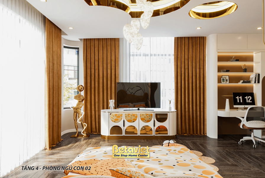 Nội thất phòng ngủ biệt thự hiện đại NT21194E – góc nhìn 11