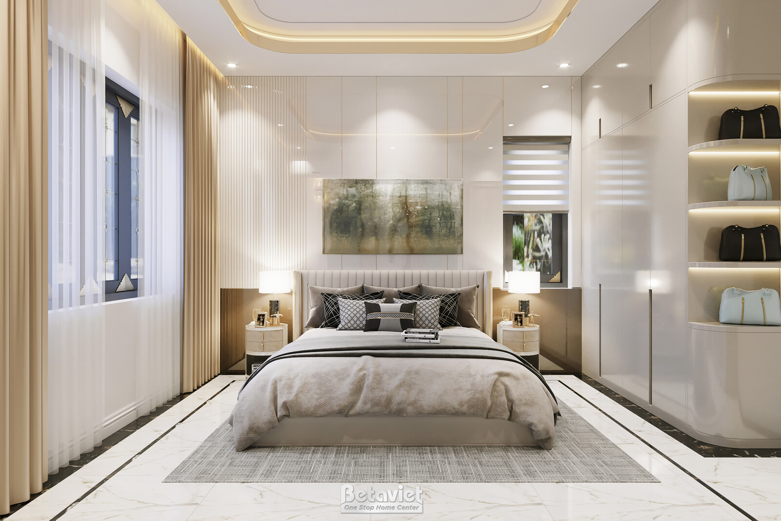 Nội thất phòng ngủ biệt thự hiện đại KT23068 – góc nhìn 5