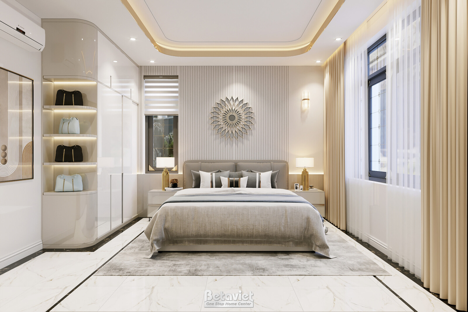 Nội thất phòng ngủ biệt thự hiện đại KT23068 – góc nhìn 6