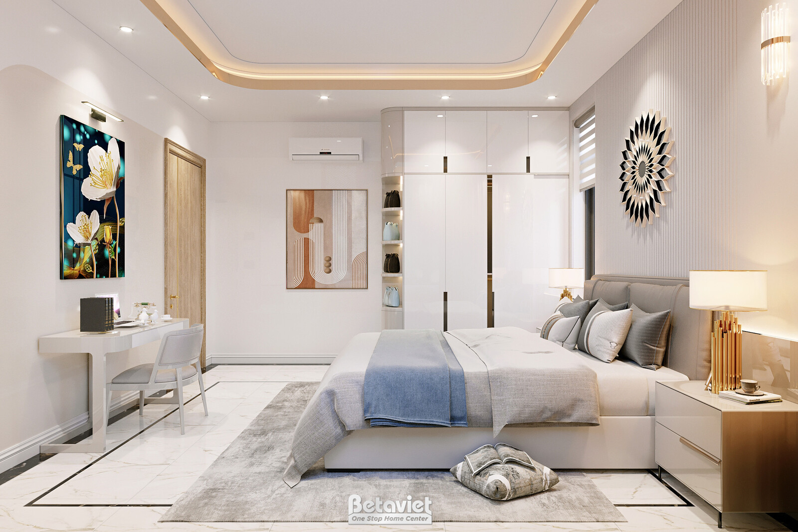 Nội thất phòng ngủ biệt thự hiện đại KT23068 – góc nhìn 7