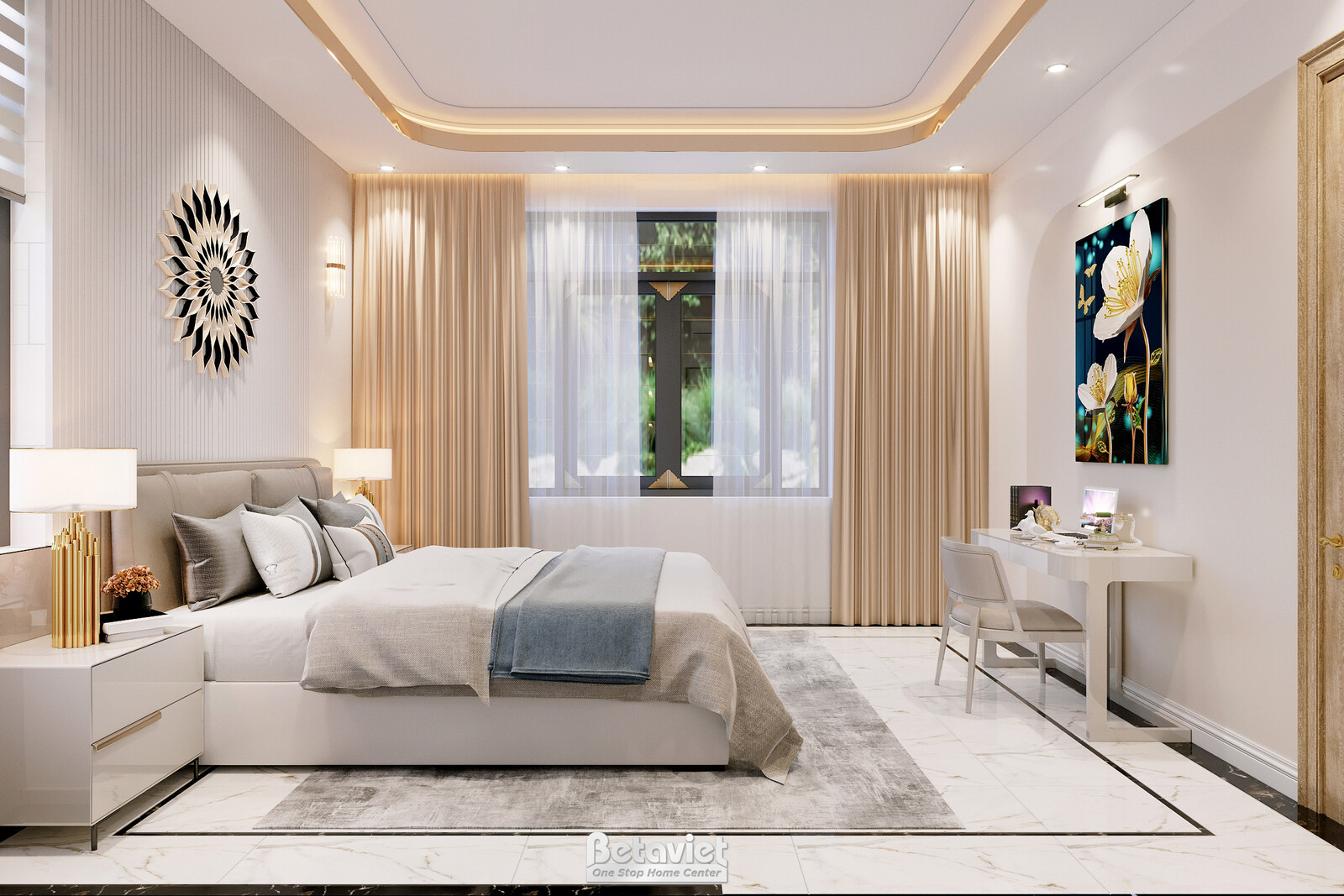 Nội thất phòng ngủ biệt thự hiện đại KT23068 – góc nhìn 8