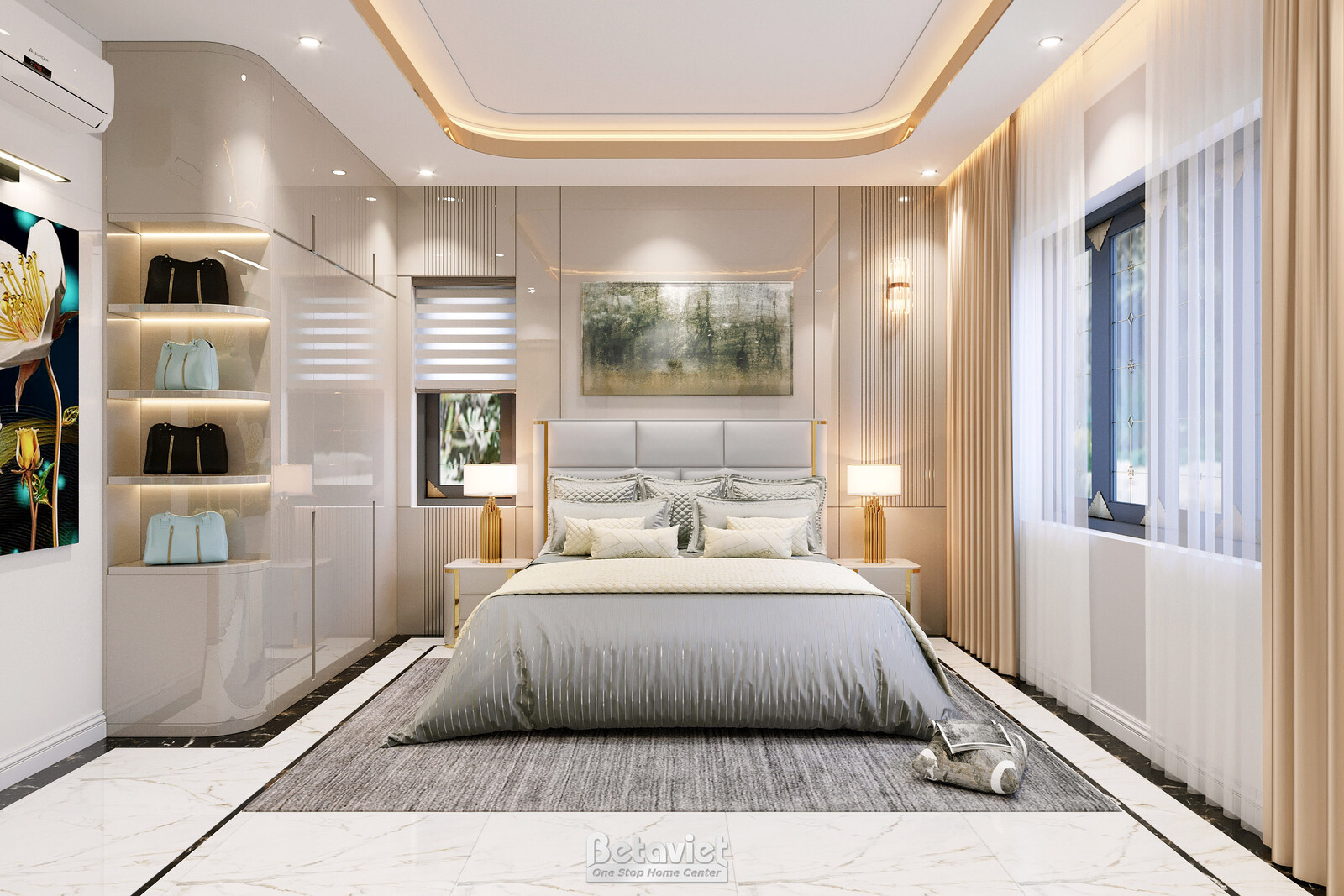 Nội thất phòng ngủ biệt thự hiện đại KT23068 – góc nhìn 9