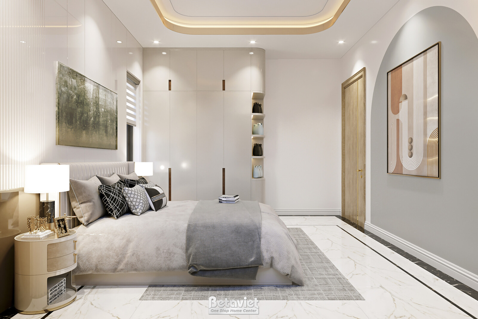 Nội thất phòng ngủ biệt thự hiện đại KT23068 – góc nhìn 3