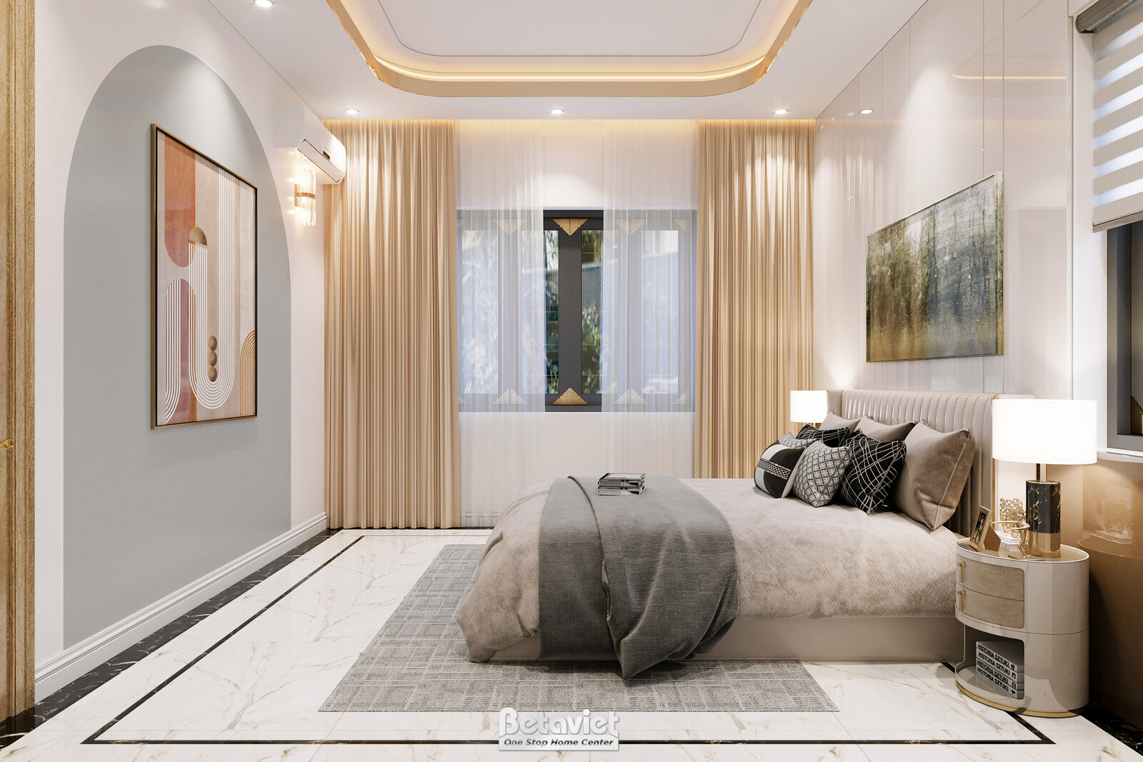 Nội thất phòng ngủ biệt thự hiện đại KT23068 – góc nhìn 4