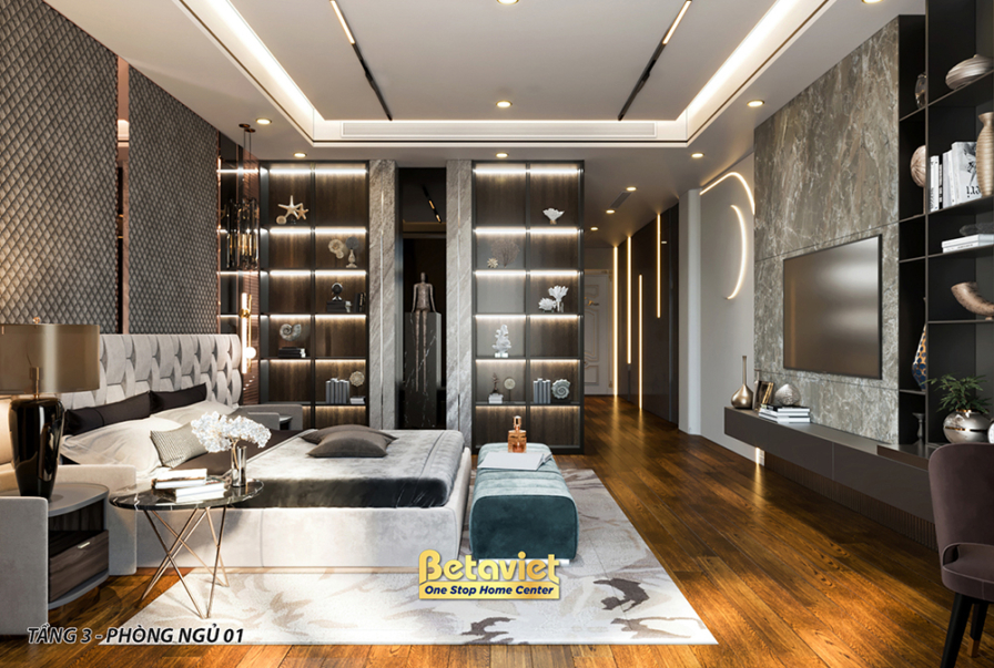 Nội thất phòng ngủ biệt thự cổ điển NT22198 – góc nhìn 12