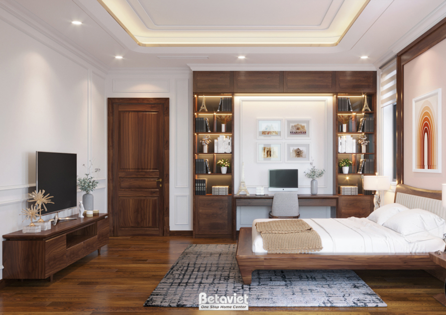 Nội thất phòng ngủ biệt thự hiện đại gỗ NT21180 – góc nhìn 6