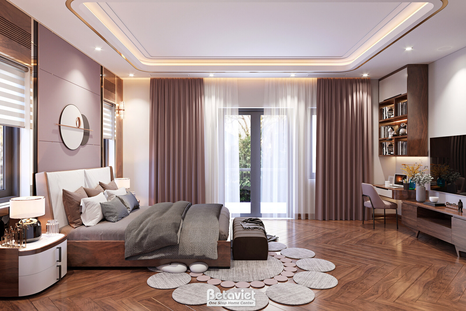 Nội thất phòng ngủ biệt thự hiện đại NT21156 – góc nhìn 4