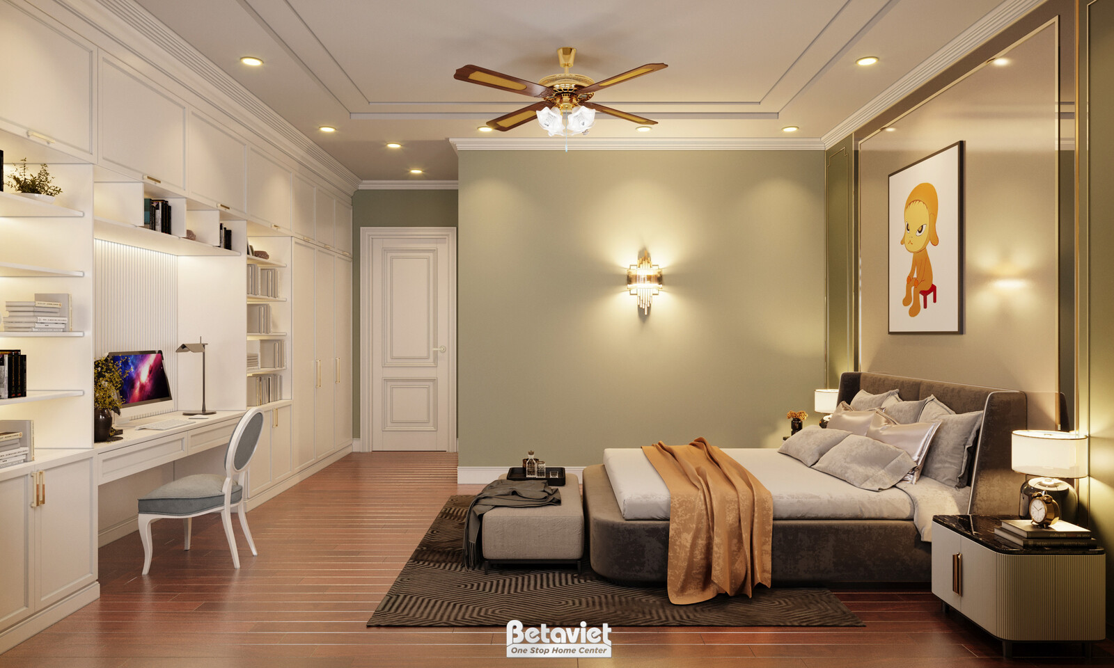 Nội thất phòng ngủ trẻ em biệt thự hiện đại NT21071 – góc nhìn 2