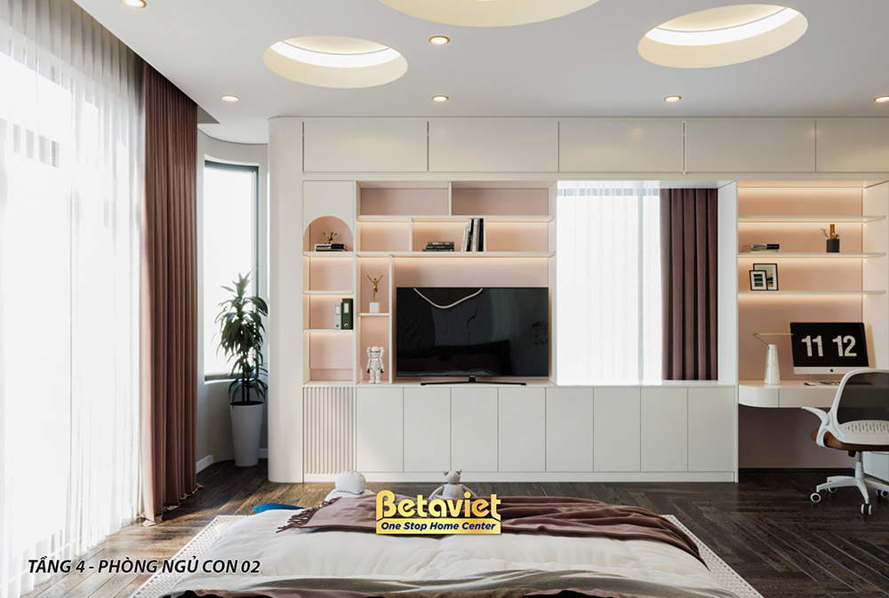 Thiết kế phòng ngủ trẻ em hiện đại luxury biệt thự NT21194