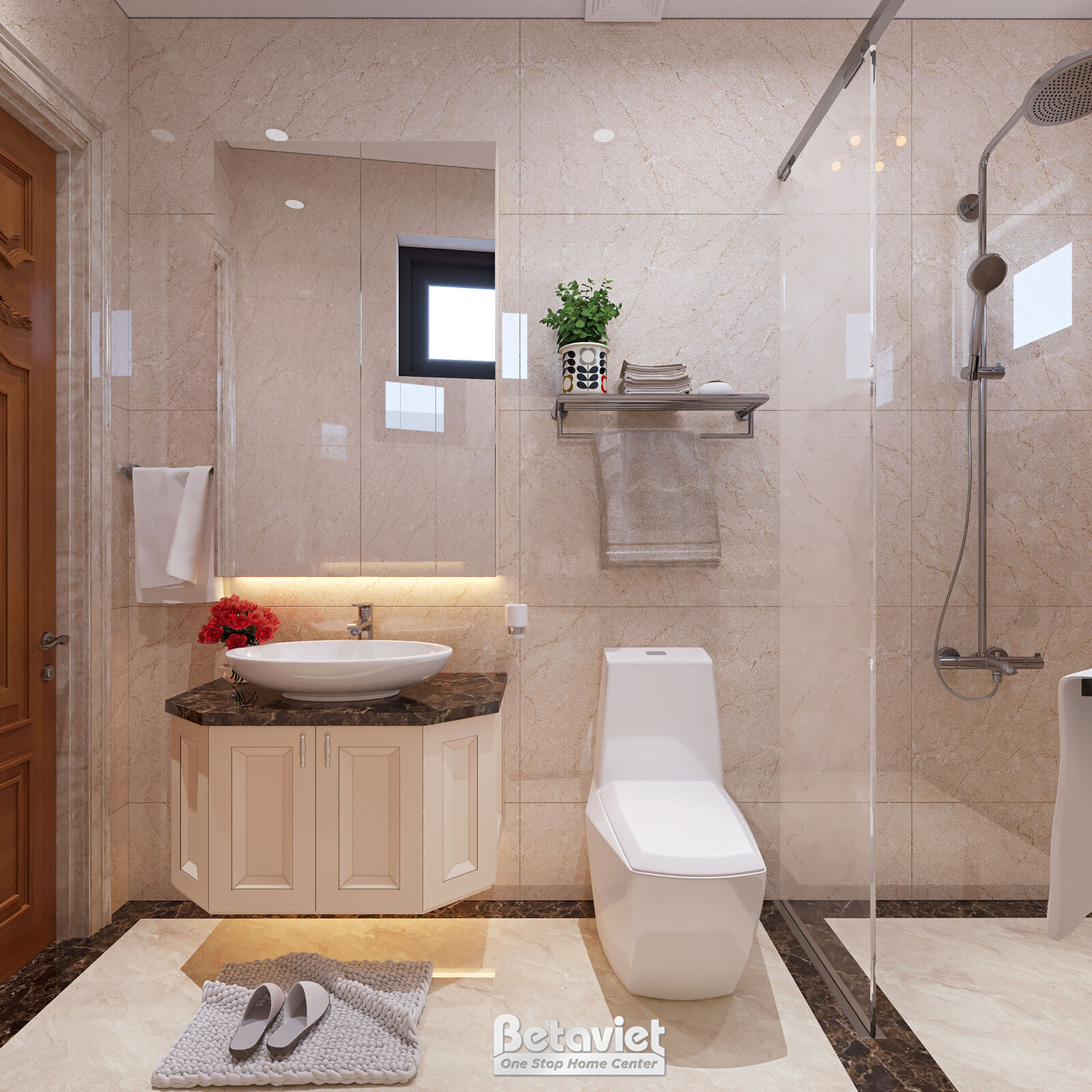 Nội thất phòng tắm biệt thự tân cổ điển NT22207 – góc nhìn 8