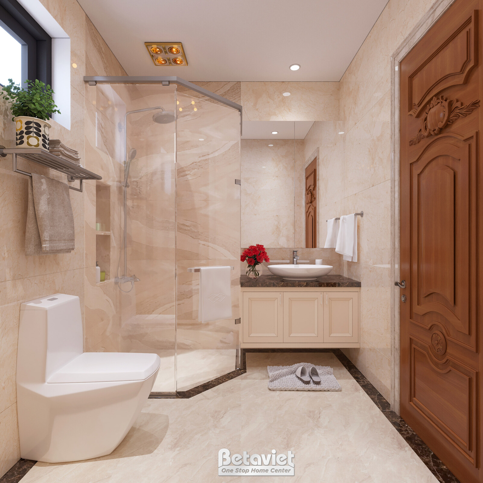 Nội thất phòng tắm biệt thự tân cổ điển NT22207 – góc nhìn 9