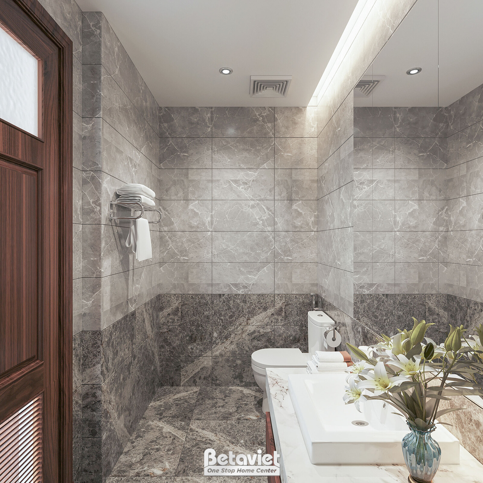 Nội thất phòng tắm biệt thự hiện đại NT22074 – góc nhìn 3