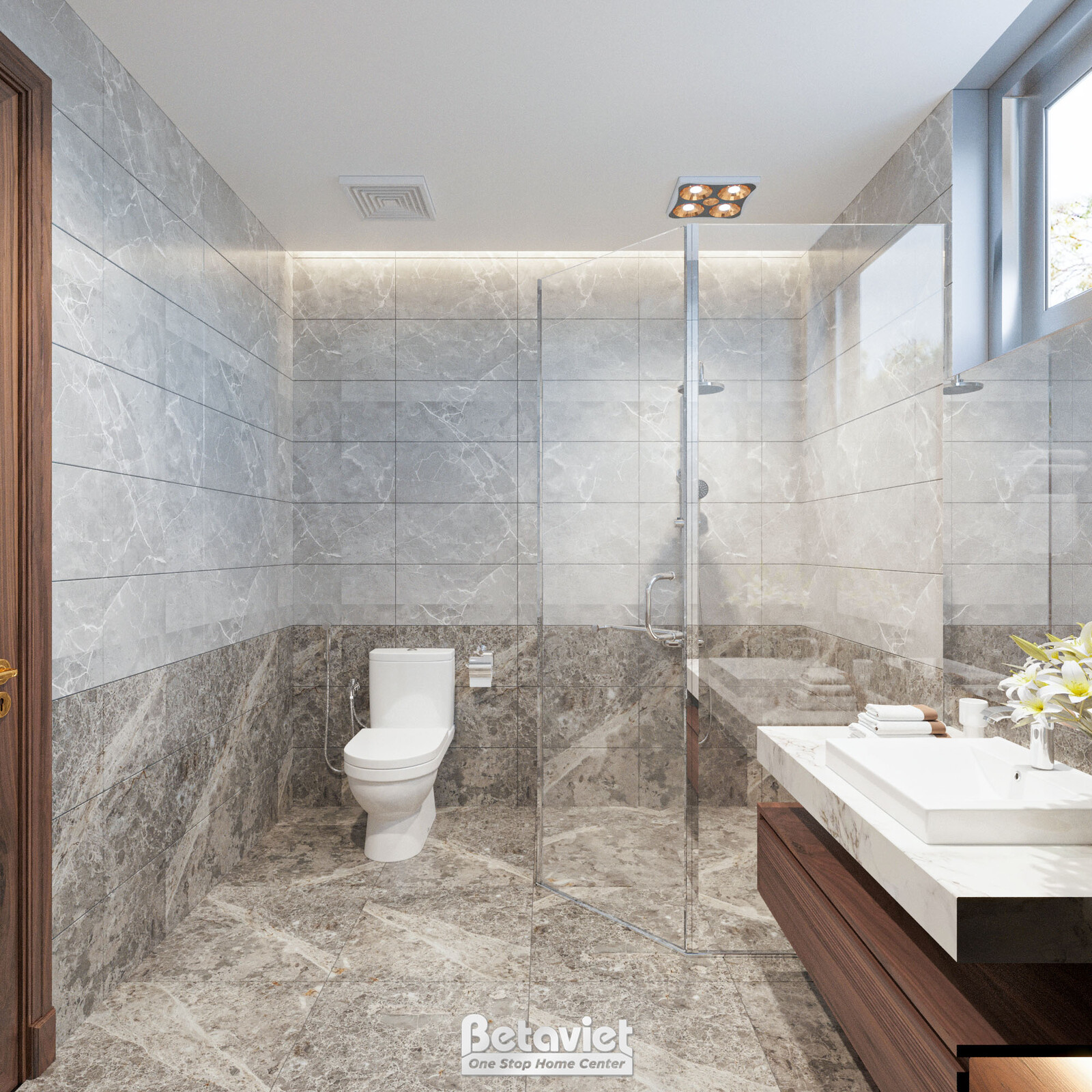 Nội thất phòng tắm biệt thự hiện đại NT22074 – góc nhìn 2