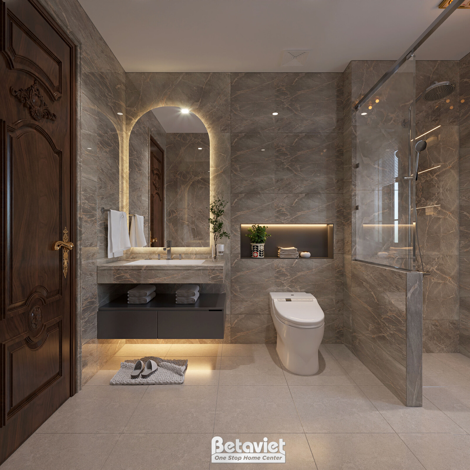 Nội thất phòng tắm biệt thự tân cổ điển KT23123 – góc nhìn 5
