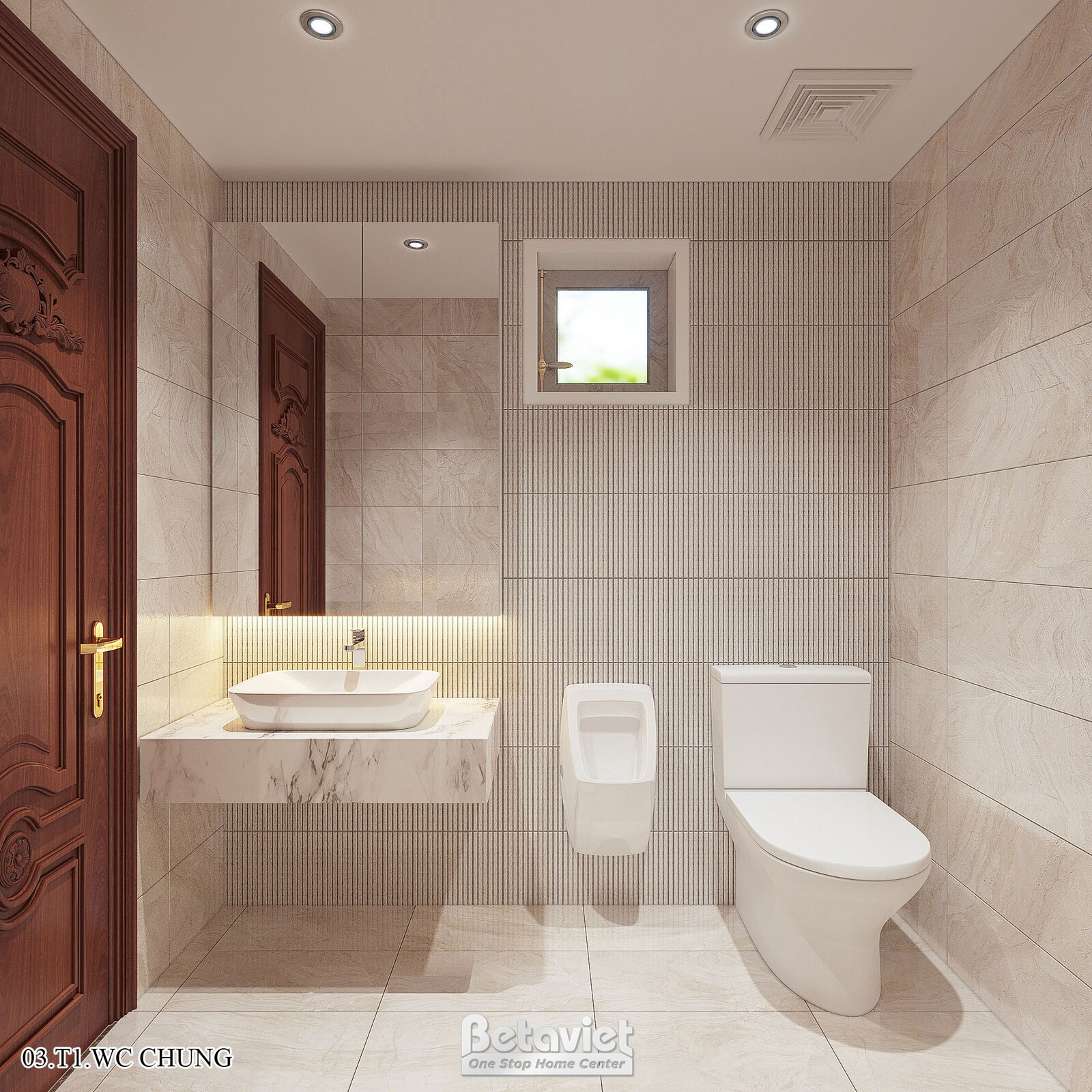 Nội thất phòng tắm biệt thự hiện đại KT22016 – góc nhìn 2