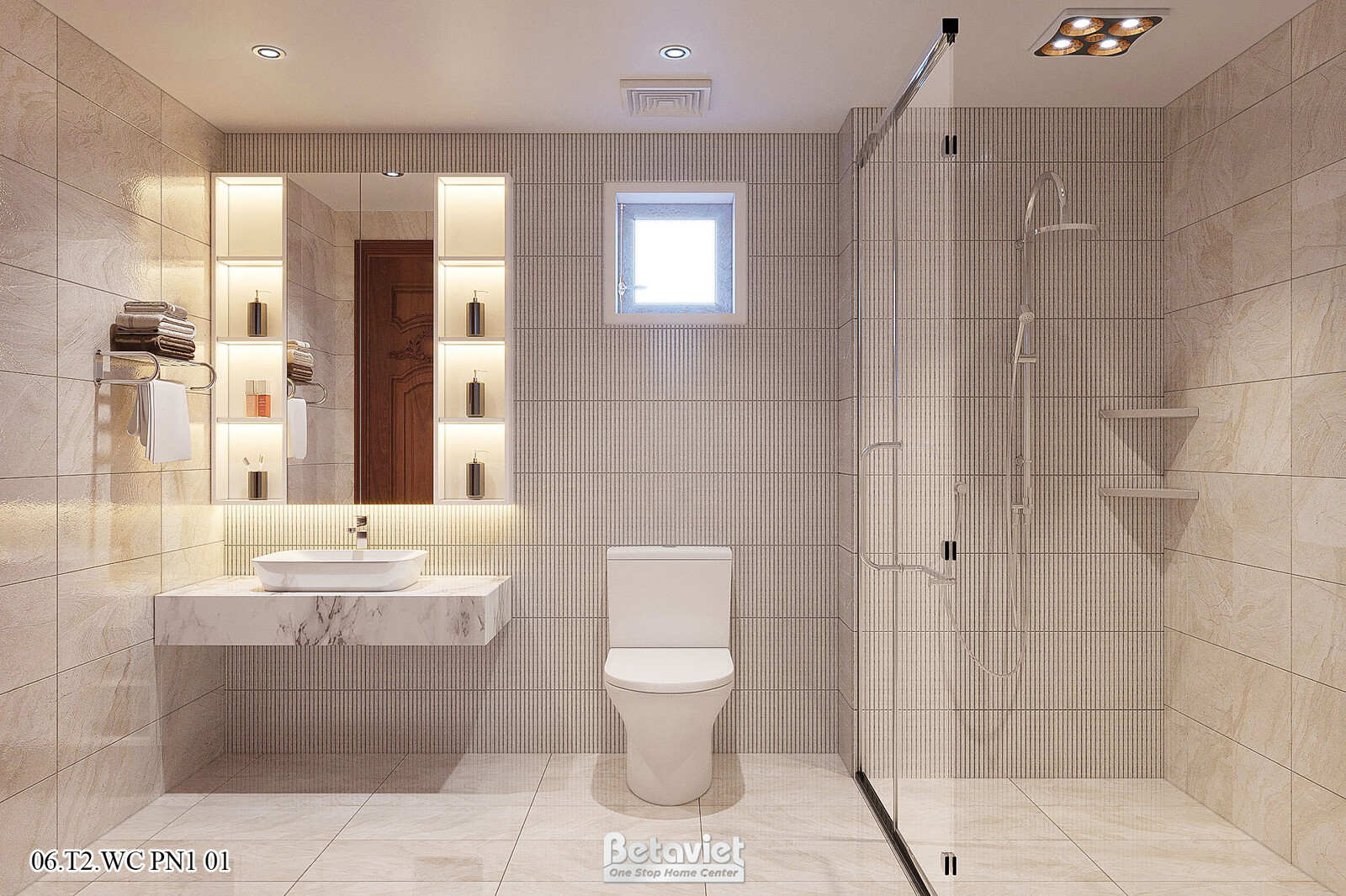 Nội thất phòng tắm biệt thự hiện đại KT22016 – góc nhìn 3