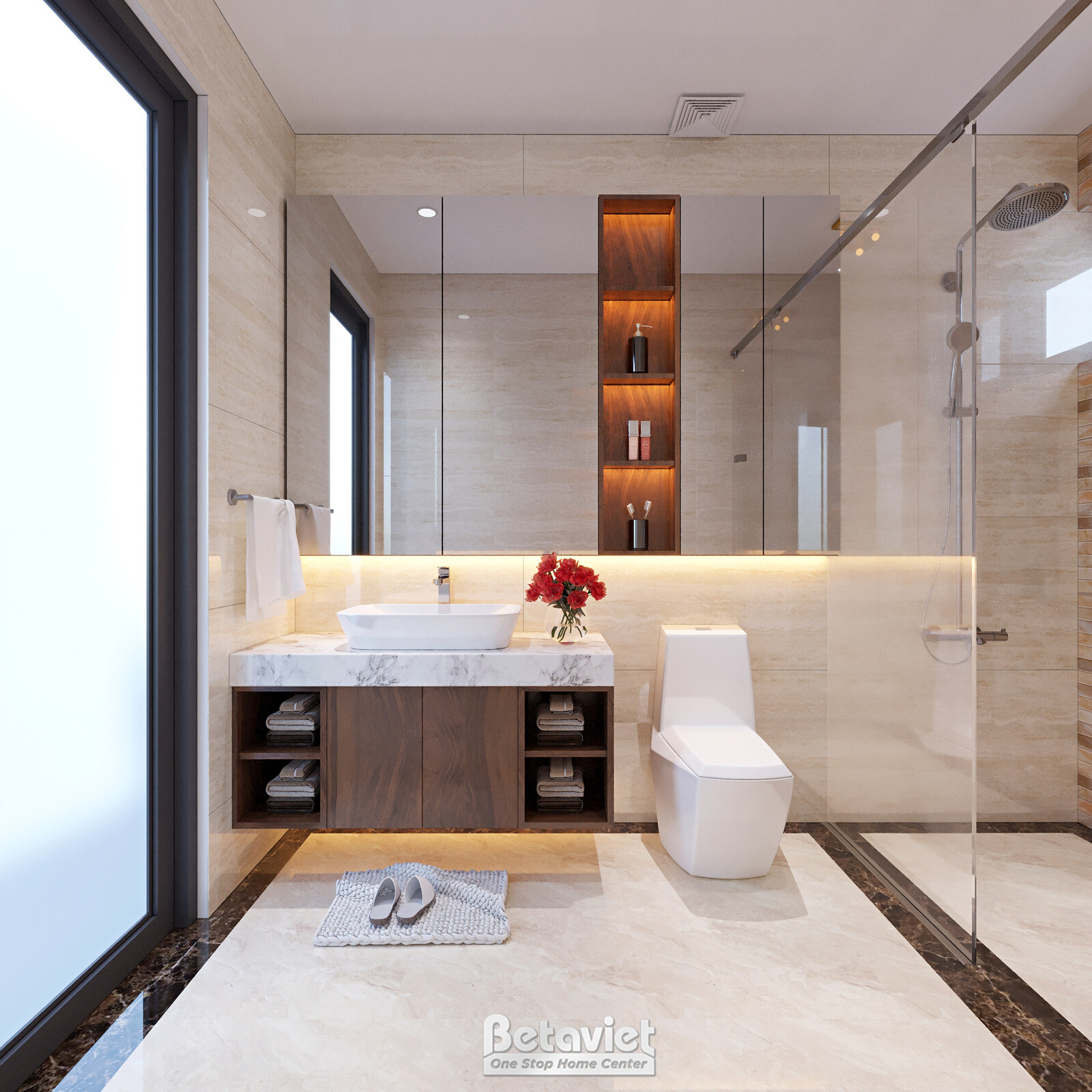 Nội thất phòng tắm biệt thự hiện đại NT21156 – góc nhìn 5