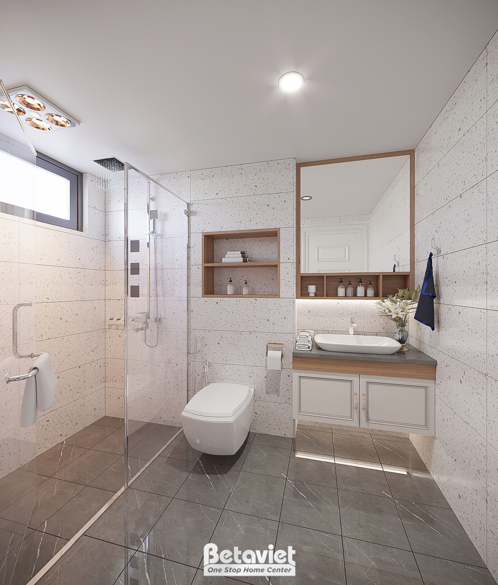 Nội thất phòng tắm biệt thự tân cổ điển KT23104 – góc nhìn 2