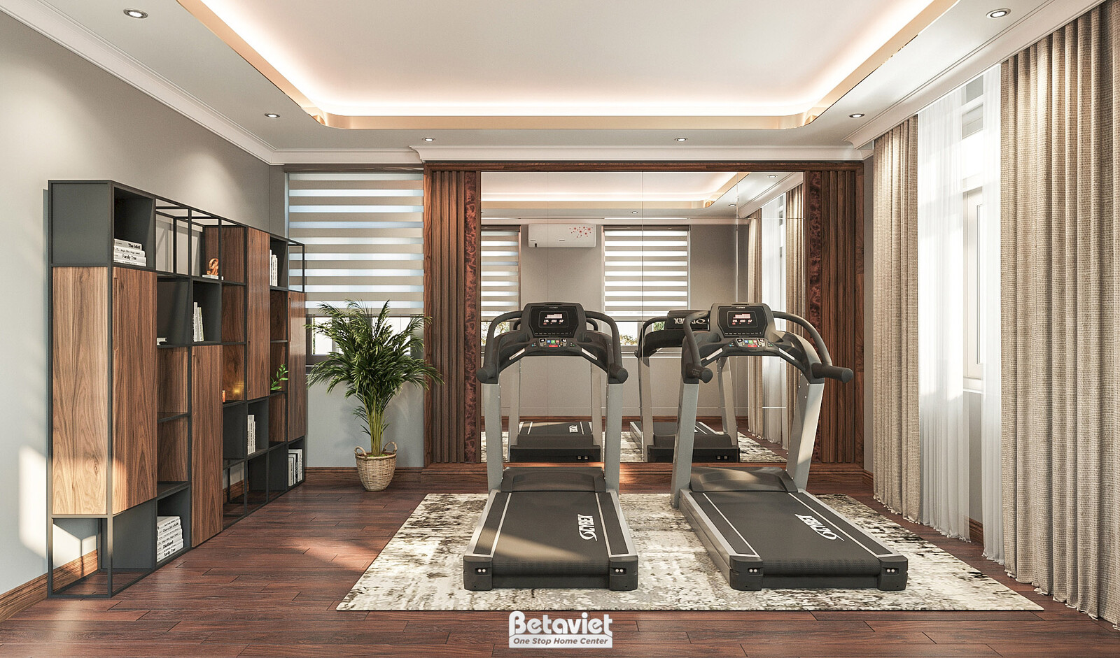 Nội thất phòng tập gym biệt thự hiện đại NT22074 – góc nhìn 2