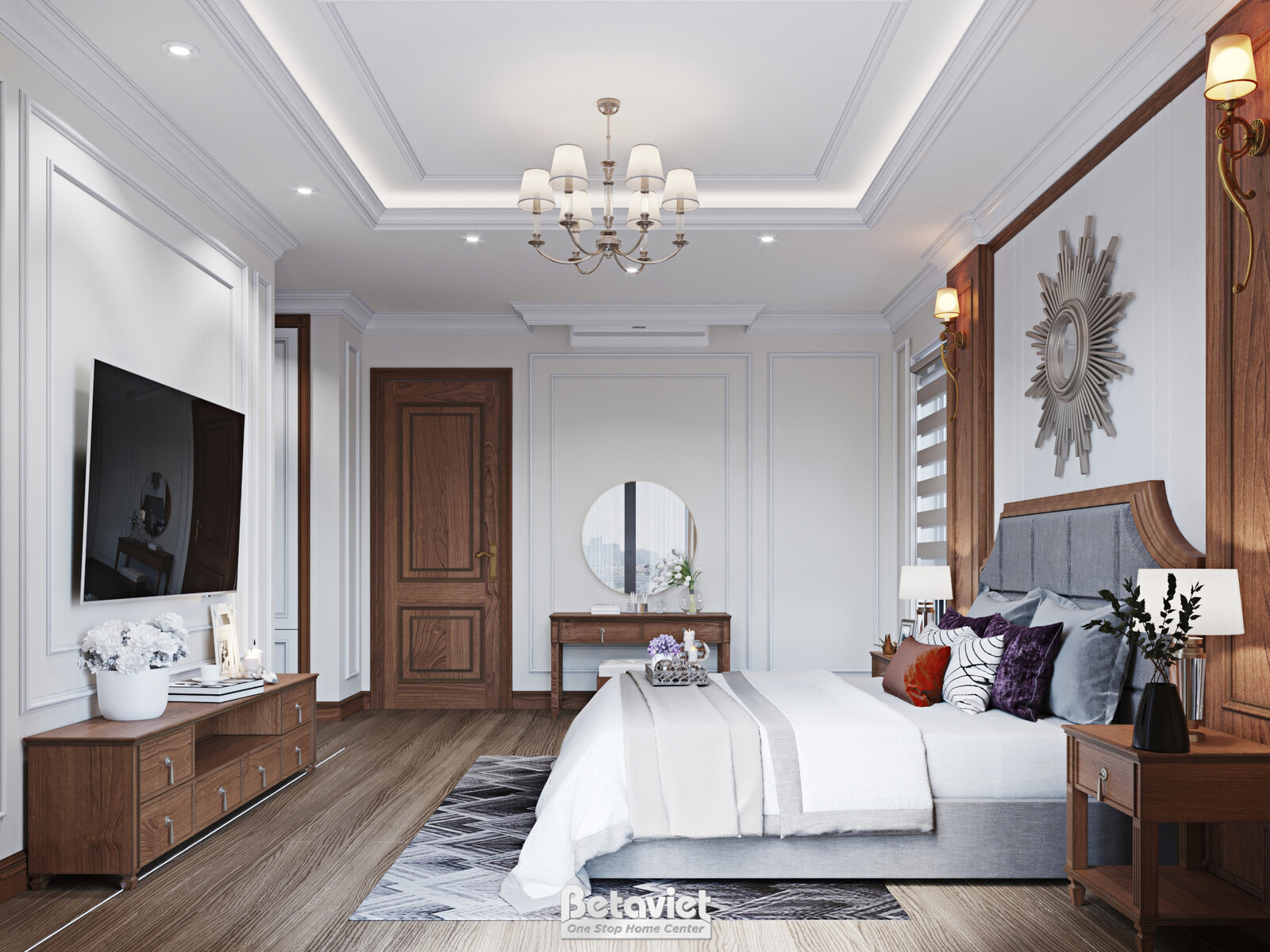 Nội thất phòng ngủ biệt thự tân cổ điển NT23321 – góc nhìn 10