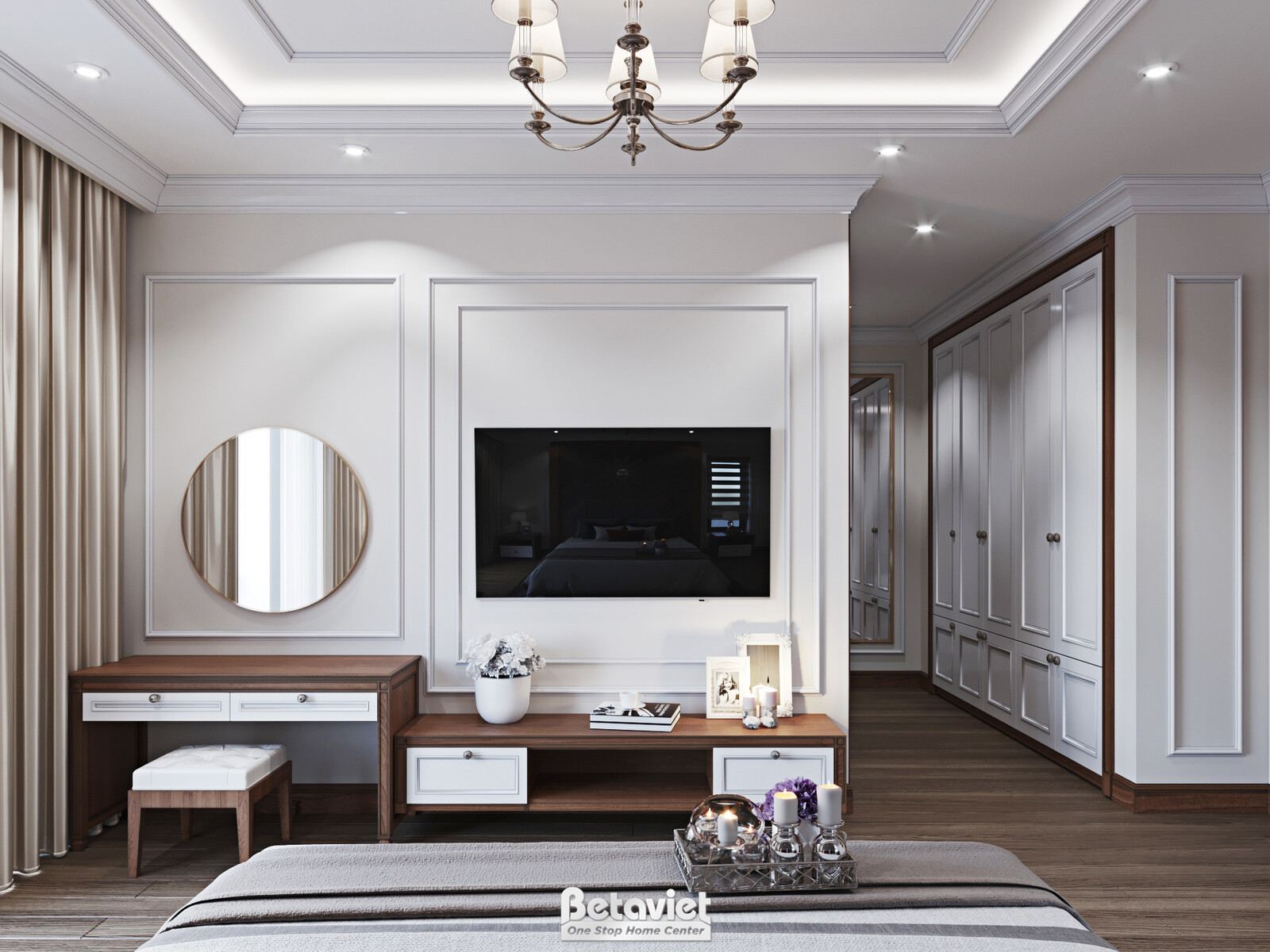 Nội thất phòng ngủ biệt thự tân cổ điển NT23321 – góc nhìn 12