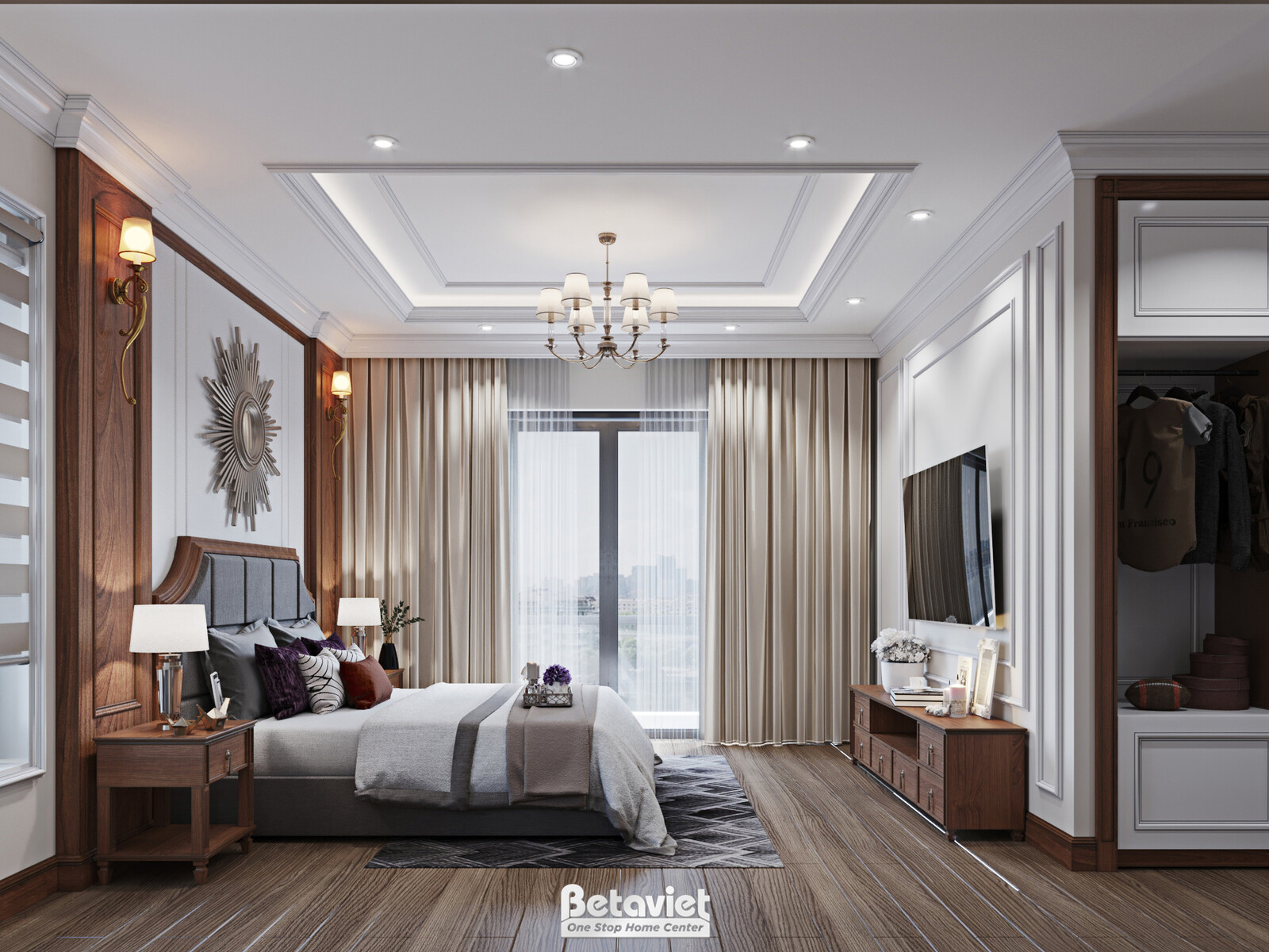 Nội thất phòng ngủ biệt thự tân cổ điển NT23321 – góc nhìn 9