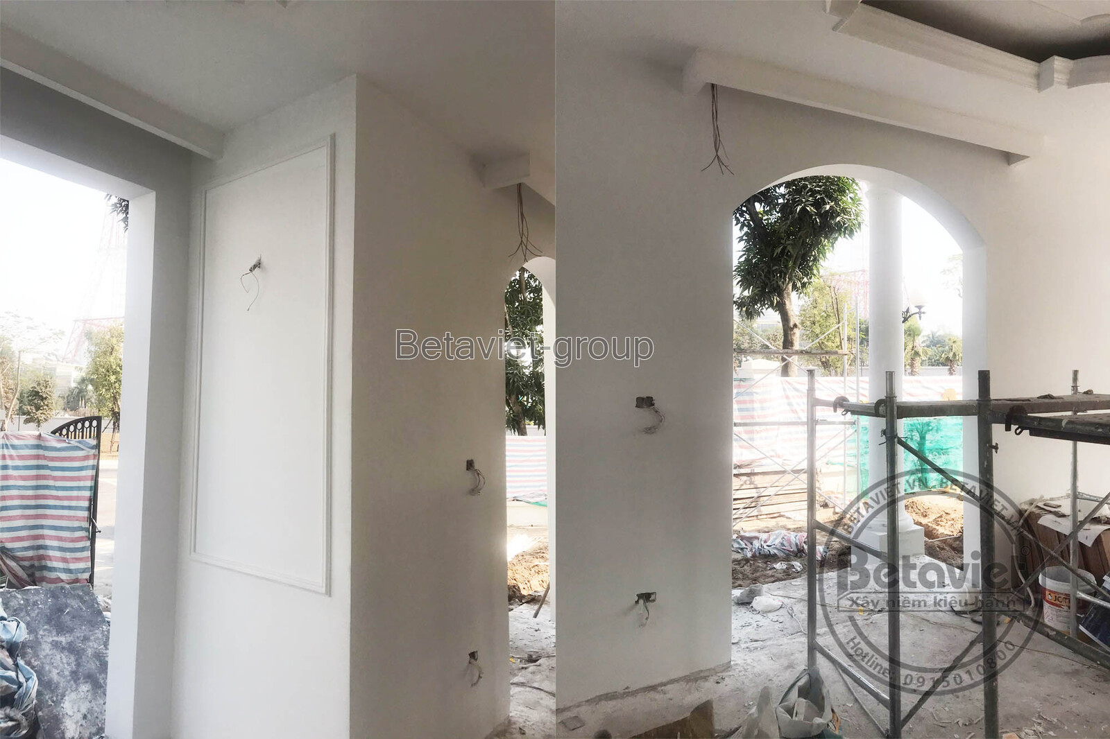 Thi công biệt thự 3 tầng hiện đại TC20109, giai đoạn thi công phần thô – mặt ngoài công trình (6)