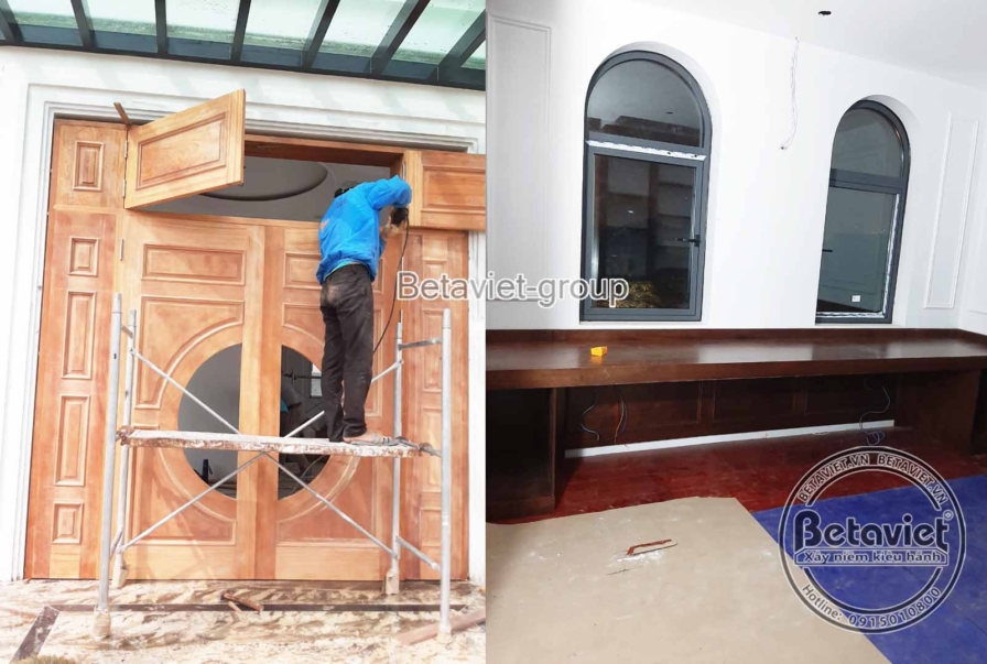 Thi công biệt thự 3 tầng hiện đại TC20109, giai đoạn thi công nội thất – kết cấu phần thô