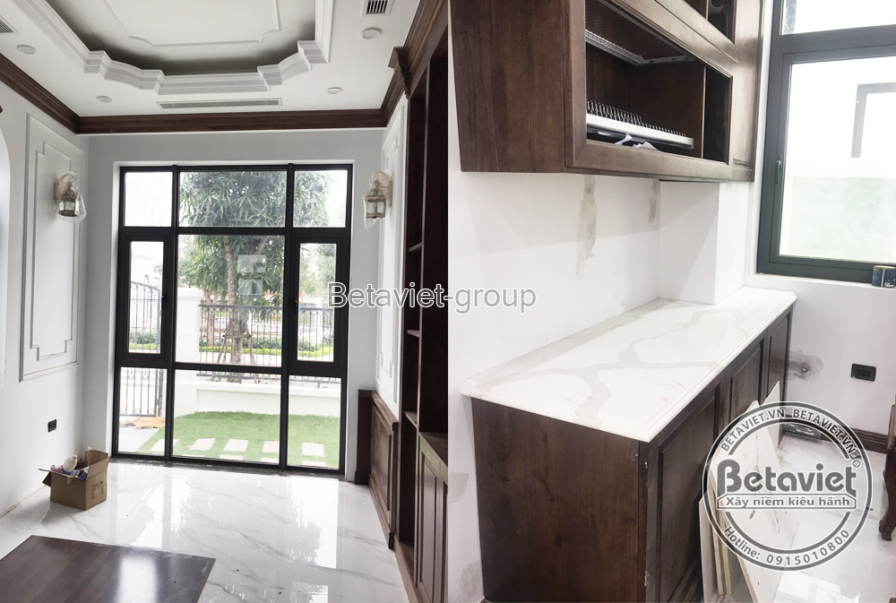 Thi công biệt thự 3 tầng hiện đại TC20109, giai đoạn thi công nội thất – phòng bếp và phòng ăn
