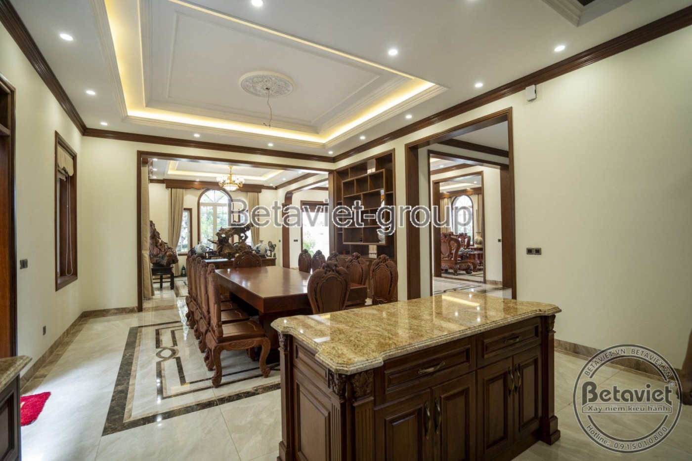 Thi công biệt thự TC18080, giai đoạn hoàn thành – phòng bếp và phòng ăn