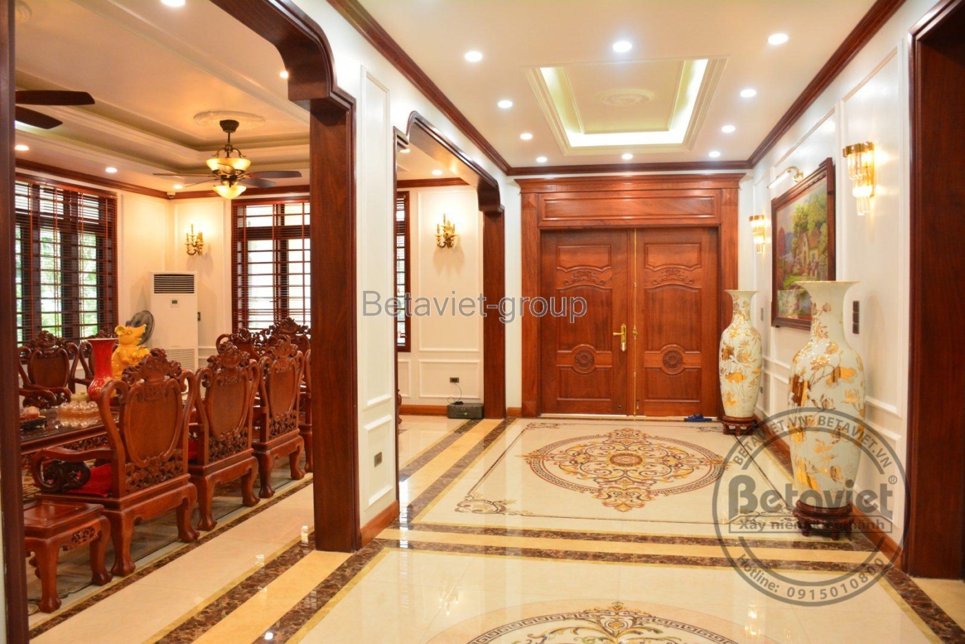 Thi công biệt thự TC16082, giai đoạn hoàn thành – sảnh chính