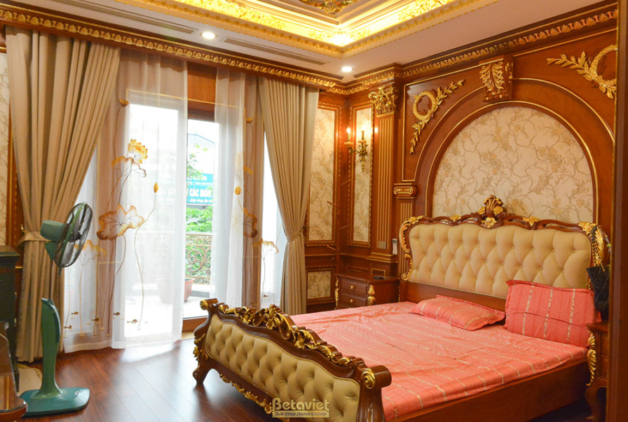 Thi công biệt thự 3 tầng tân cổ điển TC20110, giai đoạn hoàn thành – phòng ngủ (2)