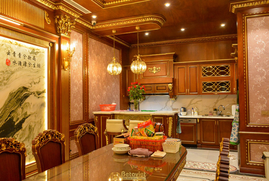 Thi công biệt thự 3 tầng tân cổ điển TC20110, giai đoạn hoàn thành – phòng bếp và phòng ăn (3)