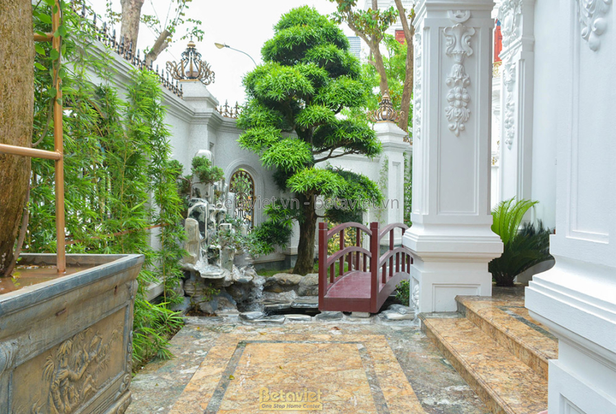 Thi công biệt thự 3 tầng tân cổ điển TC20110, giai đoạn hoàn thành – sân vườn