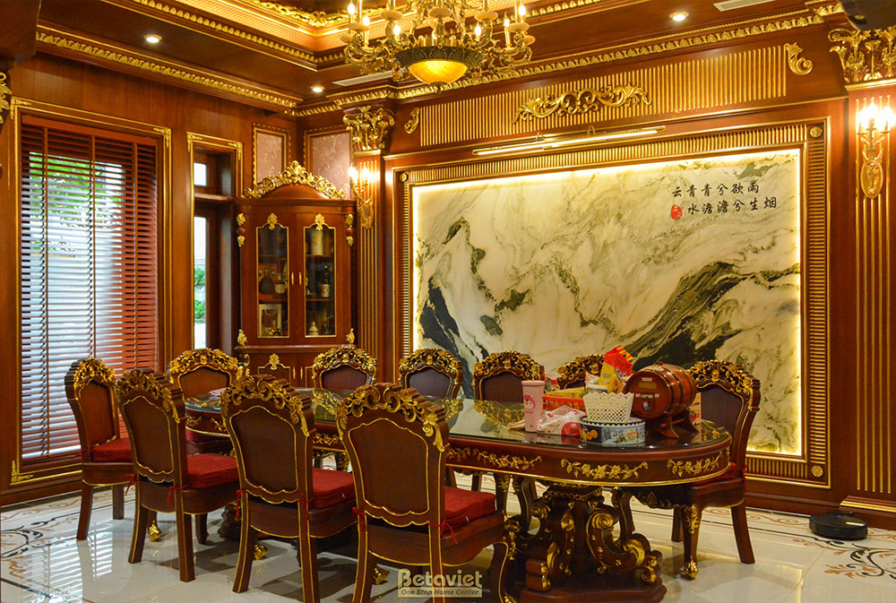 Thi công biệt thự 3 tầng tân cổ điển TC20110, giai đoạn hoàn thành – phòng bếp và phòng ăn (2)