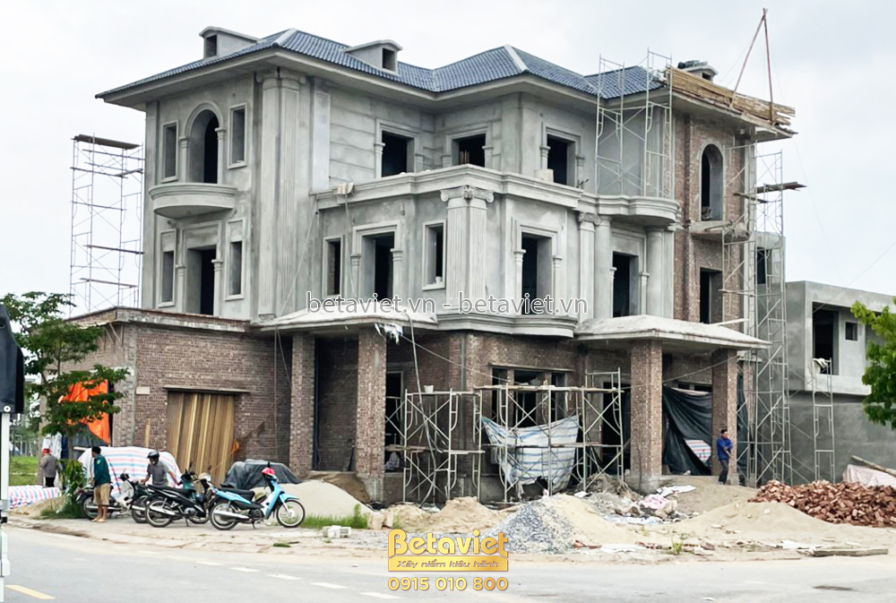 Thi công biệt thự TC21166, giai đoạn thi công phần thô – mặt ngoài công trình