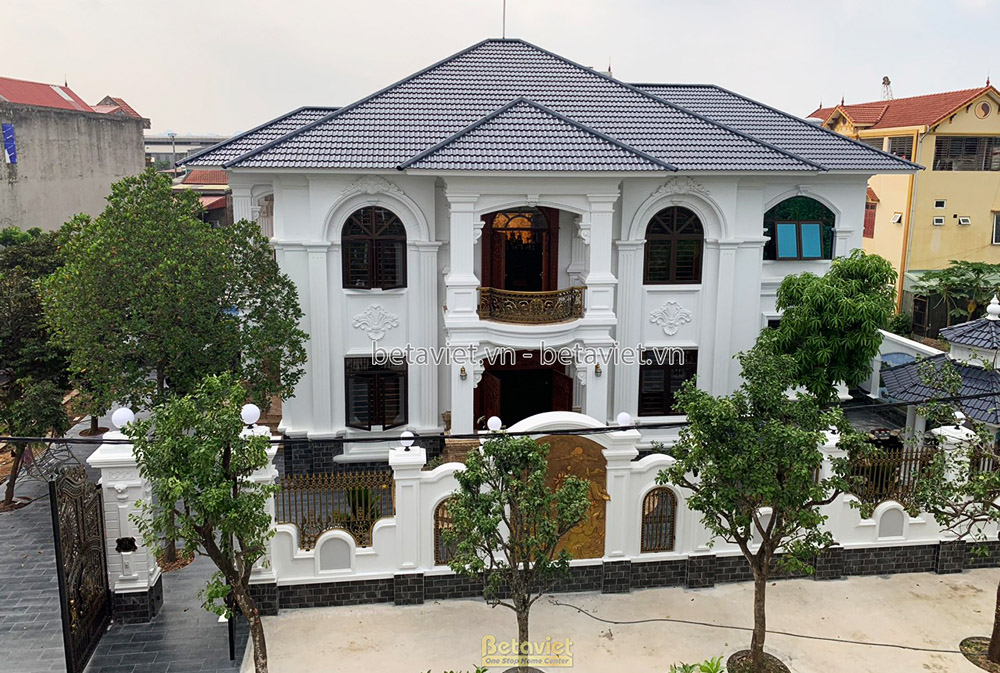Hoàn thiện xây nhà biệt thự 2 tầng lô góc tại Ninh Bình
