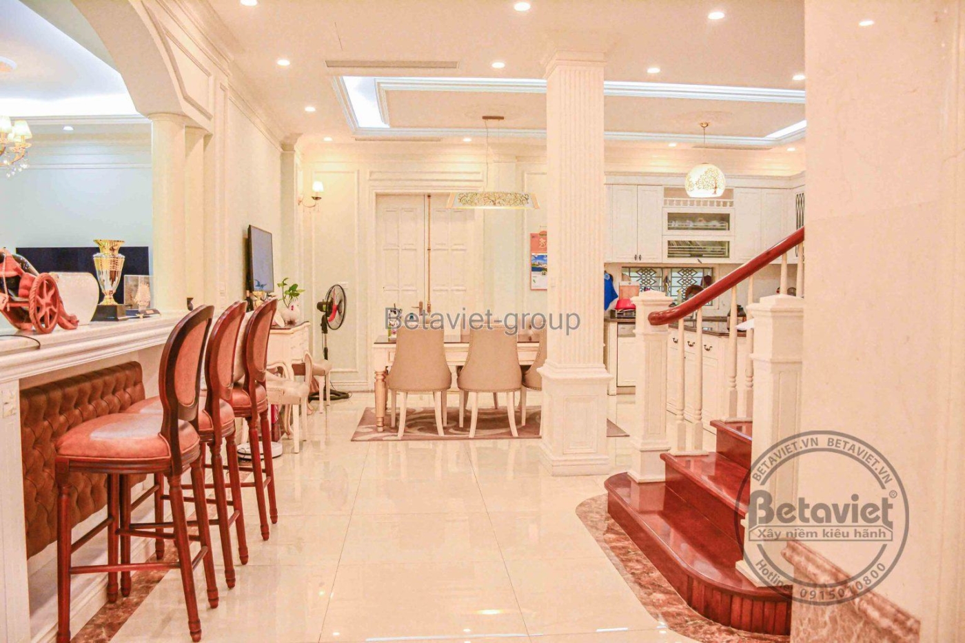 Thi công biệt thự 3 tầng TC16117, giai đoạn hoàn thành – phòng bếp và phòng ăn