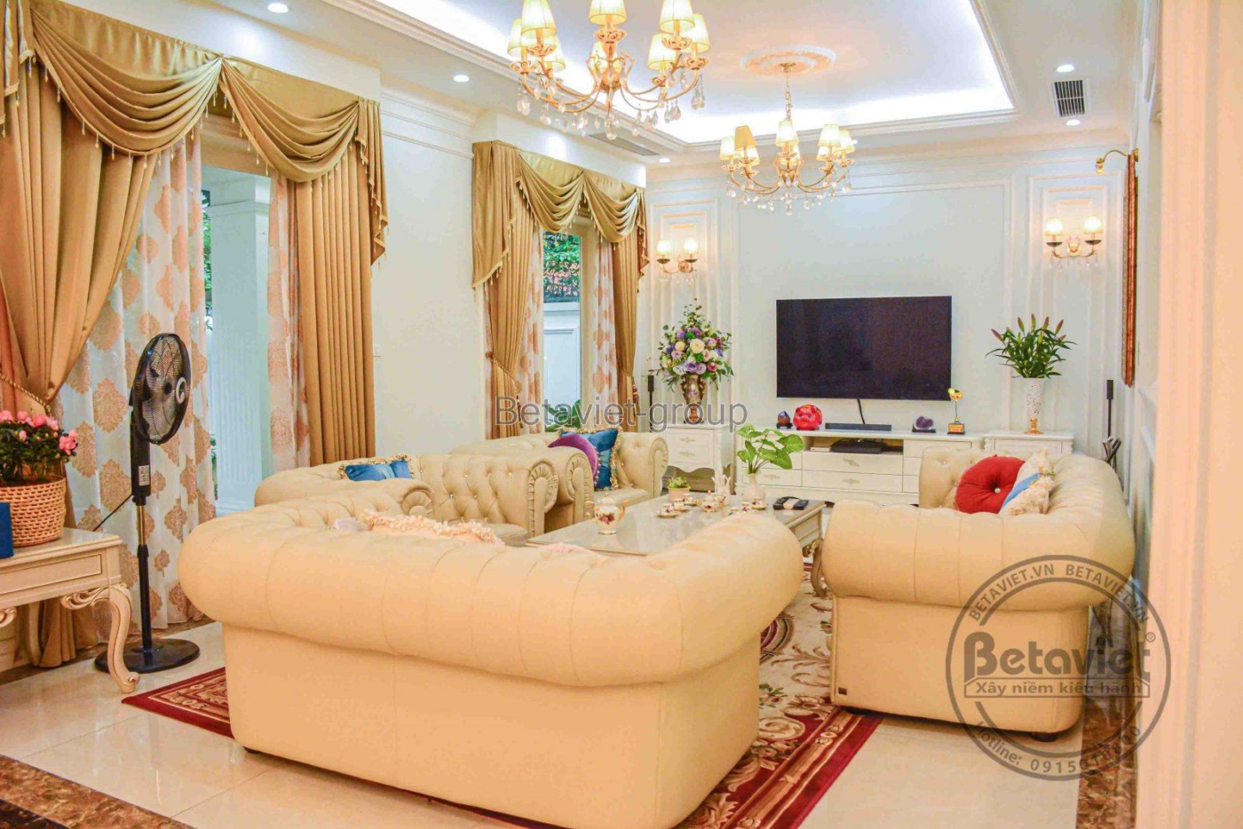 Thi công biệt thự 3 tầng TC16117, giai đoạn hoàn thành – phòng khách (2)