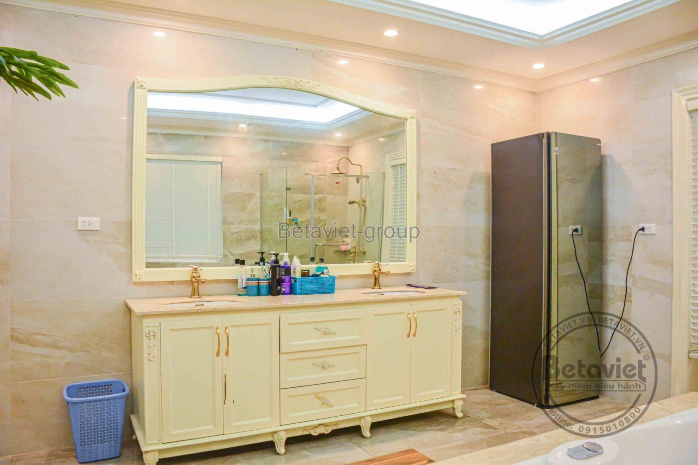 Thi công biệt thự 3 tầng TC16117, giai đoạn hoàn thành – phòng tắm